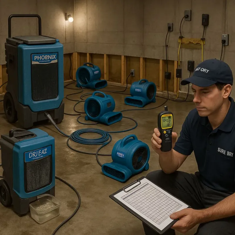Structural Drying and Dehumidification process in Jefferson County, AR